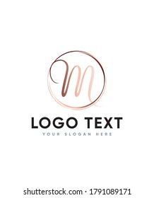 A  beautiful modern calligraphy script letter type M  logo template, Vector logo for business and company identity 