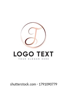 A  beautiful modern calligraphy script letter type T  logo template, Vector logo for business and company identity 