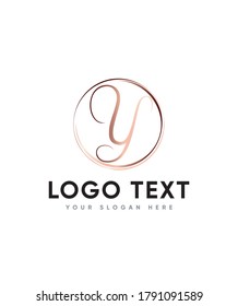 A  beautiful modern calligraphy script letter type Y  logo template, Vector logo for business and company identity 