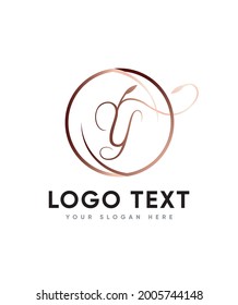A beautiful modern calligraphy script letter type Y logo template, Vector logo for business and company identity 