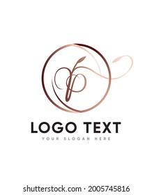 A beautiful modern calligraphy script letter type P logo template, Vector logo for business and company identity 