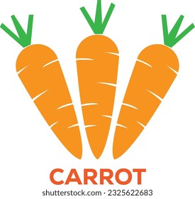 Beautiful Modern Carrot Fruit logo