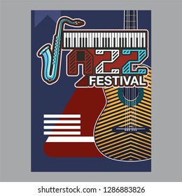 Beautiful modern classical music festival poster or flyer template. Ideal for local events announcement and promotions – Vector