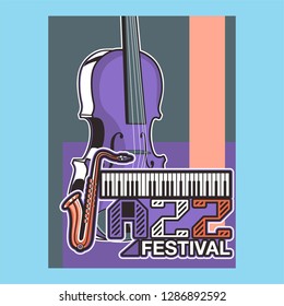 Beautiful modern classical music festival poster or flyer template. Ideal for local events announcement and promotions – Vector