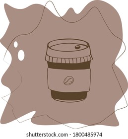 
beautiful modern color illustration sketch hand drawn coffee mug