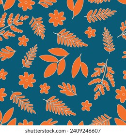 Beautiful Modern Field Flowers Vector Background Pattern Seamless