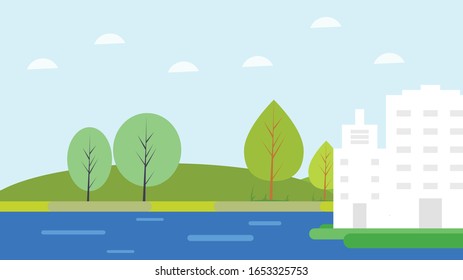 A Beautiful modern flat Landscape Background Design