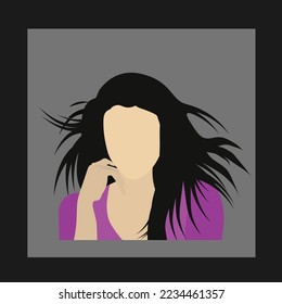 Beautiful Modern Girl With Smiling Faces And thinking