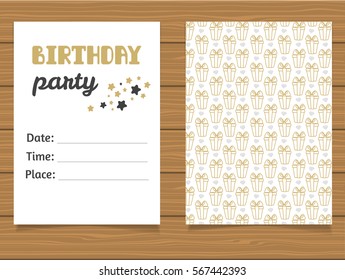 Beautiful modern invitation to a birthday party.