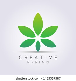 Beautiful, modern and luxury flower vector design. Elegant leaf symbol for health, cosmetic, spa, salon, or boutique. Feminine logo and gold colored template.