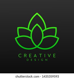 Beautiful, modern and luxury flower vector design. Elegant leaf symbol for health, cosmetic, spa, salon, or boutique. Feminine logo and gold colored template.