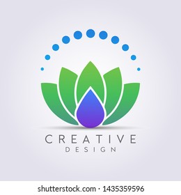 Beautiful, modern and luxury flower vector design. Elegant leaf symbol for health, cosmetic, spa, salon, or boutique. Feminine logo and gold colored template.