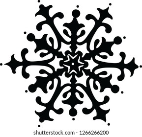Beautiful modern mandala snowflake shape decorative vector pattern design for many creative ideas