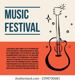 Beautiful modern music festival poster or flyer template. Ideal for local events announcement and promotions