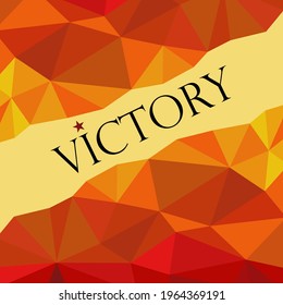 beautiful modern postcard for the holiday May 9 victory day with a star salute low poly St. George ribbon