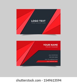 Beautiful modern simple creative black and red business card design vector illustration flat visiting card