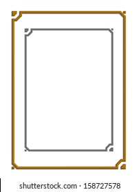 beautiful modern style of golden frame, boarder for text and photo gallery, 3D vector