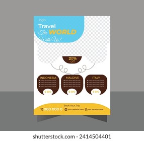 Beautiful modern travel flyer design 