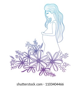 beautiful mom pregnancy with floral frame