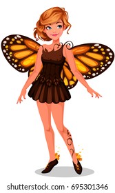 Beautiful monarch butterfly fairy