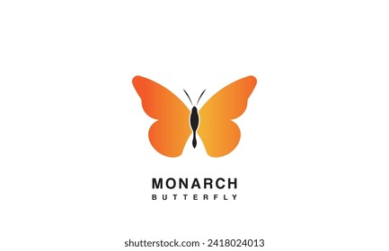 Hermosa ilustración de diseño del logotipo de la mariposa monarca,