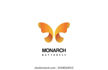 Hermosa ilustración de diseño del logotipo de la mariposa monarca,