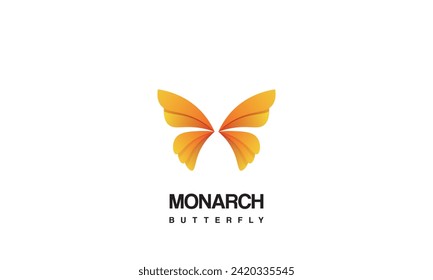 Hermosa ilustración de diseño del logotipo de la mariposa monarca,