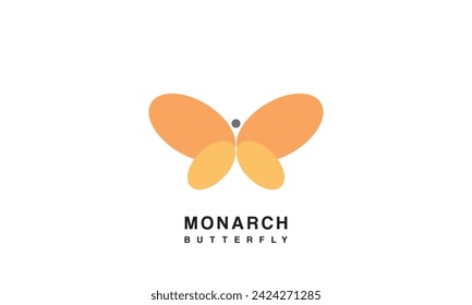 Beautiful Monarch Butterfly flying logo design illustration,