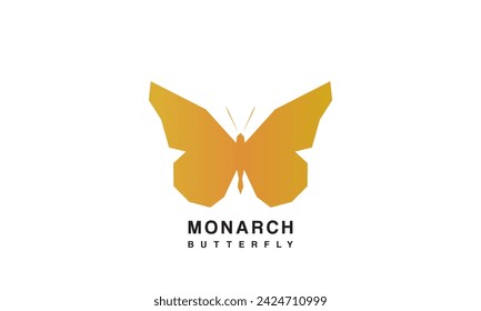 Beautiful Monarch Butterfly flying logo design illustration,