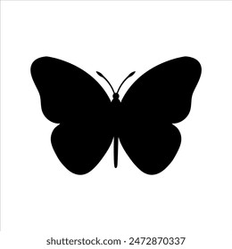 Beautiful monarch butterfly silhouette isolated on white background. Butterfly icon vector illustration design.