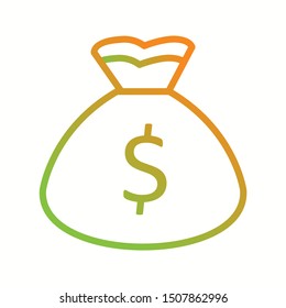 Beautiful Money bag vector line icon