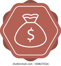 Beautiful Money bag vector line icon