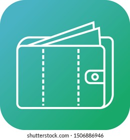 Beautiful Money in wallet vector line icon