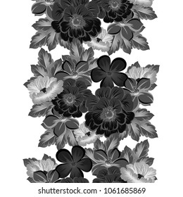 beautiful monochrome abstract seamless pattern of flowers. For your fashion design, fabric, postcards. Congratulations, invitations and much more. Vector illustration.