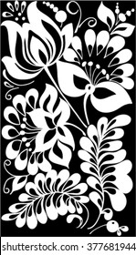 beautiful monochrome black and white flowers and leaves isolated. Floral design for greeting card and invitation of wedding, birthday, Valentine's Day, mother's day and seasonal holiday