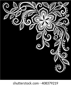 beautiful monochrome black and white flowers and leaves isolated. Floral design for greeting card and invitation of wedding, birthday, Valentine's Day, mother's day and seasonal holiday