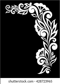 beautiful monochrome black and white flowers and leaves isolated. Floral design for greeting card and invitation of wedding, birthday, Valentine's Day, mother's day and seasonal holiday