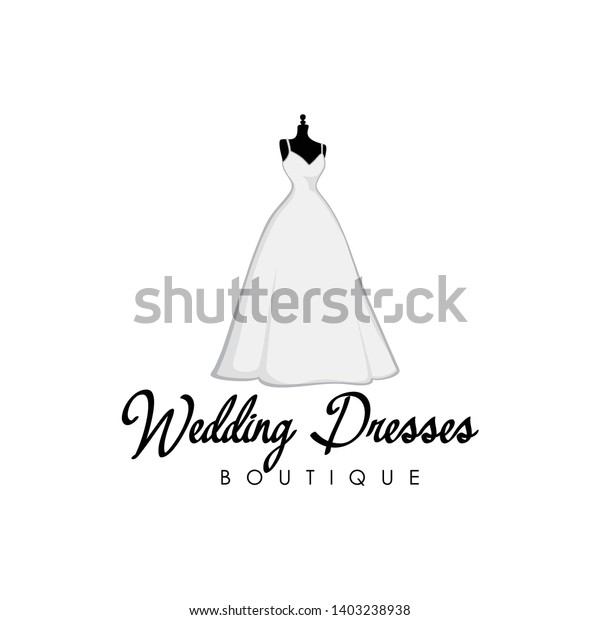 Beautiful Monochrome Bridal Boutique Logo Wedding Stock Vector