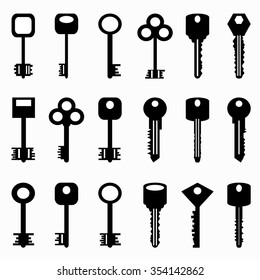 beautiful monochrome character keys on a white background collection of vector illustration