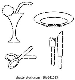 beautiful monochrome dining equipment vector images
