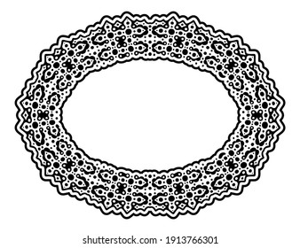 Beautiful monochrome illustration with isolated on the white background black abstract pattern and copy space