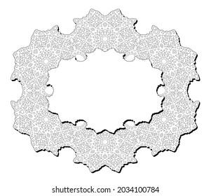 Beautiful monochrome linear vector illustration for adult coloring book page with abstract detailed frame isolated on the white background