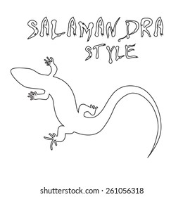 Beautiful  monochrome lizard, lizard silhouette. Vector illustration