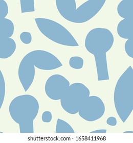 Hermoso patrón monocromo con simples formas florales naturales. Textura vectorial sin fisuras con adorables elementos de arte folclórico. 