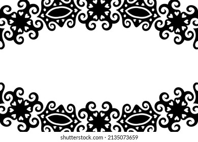 Beautiful monochrome valentines day background with black vintage border and white copy space