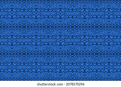 Beautiful monochrome vector background with abstract blue starry seamless pattern