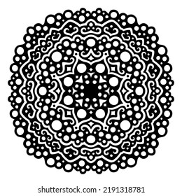 Beautiful monochrome vector illustration with abastract vintage tribal single pattern isolated on the white background
