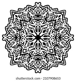 Beautiful monochrome vector illustration with abstract black tribal tattoo pattern isolated on the white background
