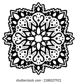 Beautiful monochrome vector illustration with abstract black vintage pattern isolated on the white background