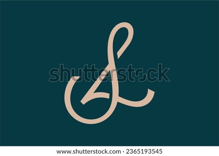 beautiful monogram logo, combination of S and L in script letter design. Very match for beauty based product brand etc. Stock foto © 
